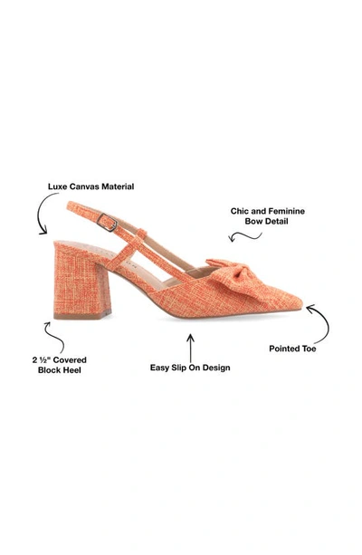 Journee Collection Women's Tailynn Wide Width Slingback Block Heel Pumps In Orange