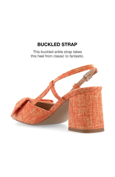 Journee Collection Women's Tailynn Wide Width Slingback Block Heel Pumps In Orange