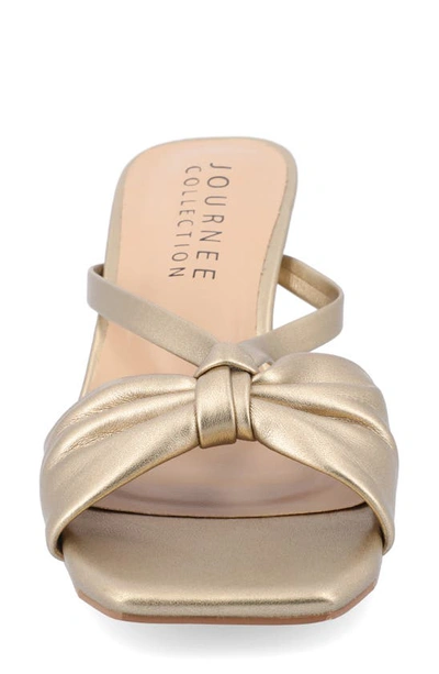 Journee Collection Starling Womens Square Open Toe Kitten Heel Pumps In Gold