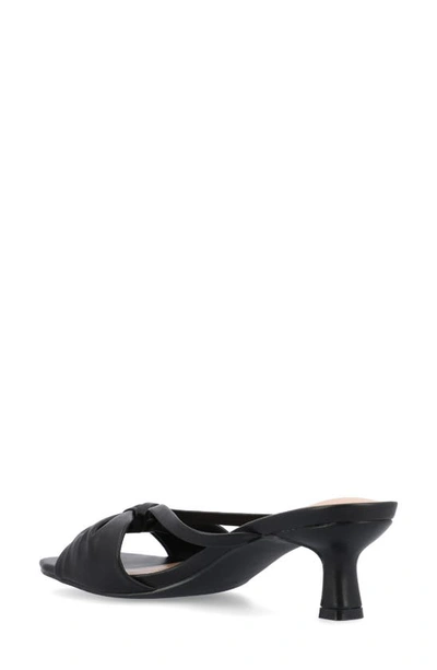 Journee Collection Women's Starling Kitten Heel Slip On Sandals In Solid Black