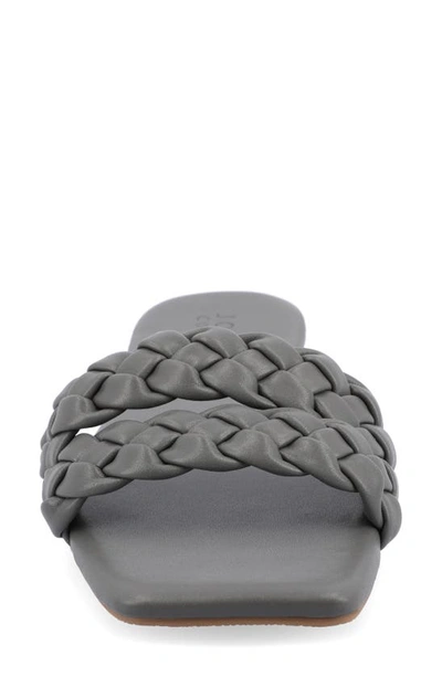Journee Collection Women's Sawyerr Wide Width Braided Square Toe Sandals In Grey
