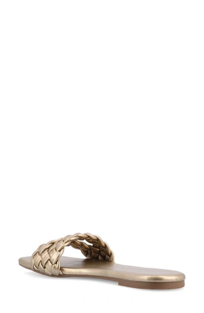 Journee Collection Womens Sawyerr Slide Sandals In Gold