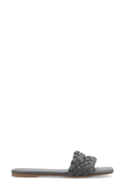 Journee Collection Women's Sawyerr Wide Width Braided Square Toe Sandals In Grey