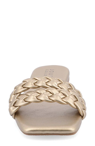 Journee Collection Womens Sawyerr Slide Sandals In Gold