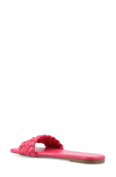 Journee Collection Women's Sawyerr Wide Width Braided Square Toe Sandals In Pink
