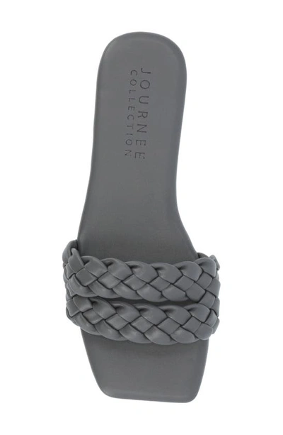 Journee Collection Women's Sawyerr Wide Width Braided Square Toe Sandals In Grey