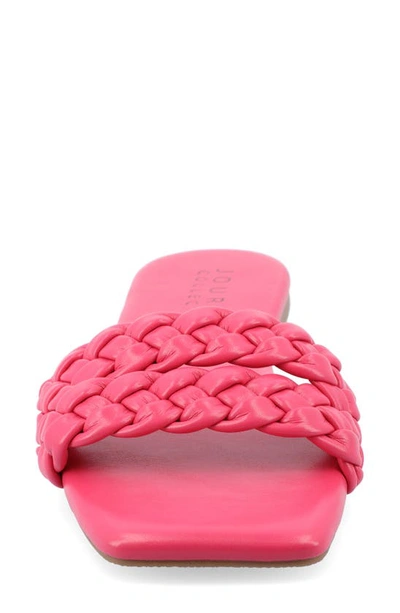 Journee Collection Women's Sawyerr Wide Width Braided Square Toe Sandals In Pink