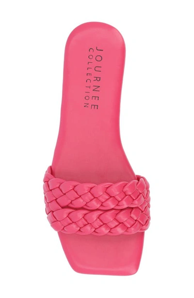 Journee Collection Women's Sawyerr Wide Width Braided Square Toe Sandals In Pink