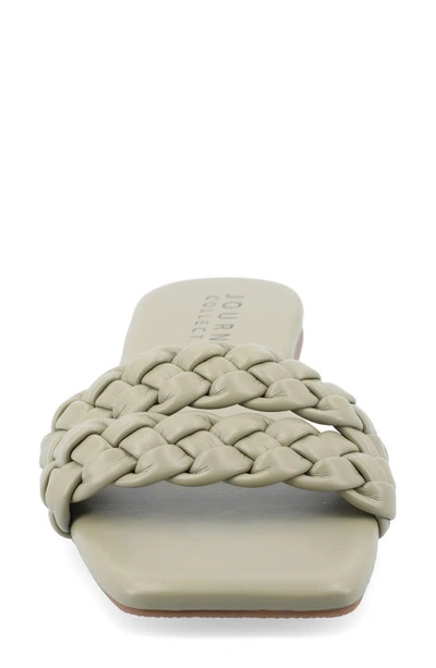 Journee Collection Women's Sawyerr Wide Width Braided Square Toe Sandals In Sage
