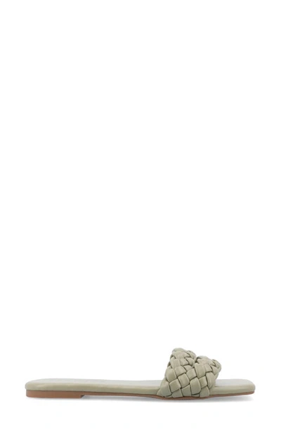 Journee Collection Women's Sawyerr Wide Width Braided Square Toe Sandals In Sage