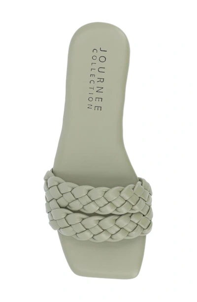Journee Collection Women's Sawyerr Wide Width Braided Square Toe Sandals In Sage
