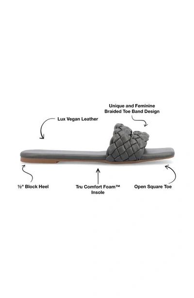 Journee Collection Women's Sawyerr Wide Width Braided Square Toe Sandals In Grey