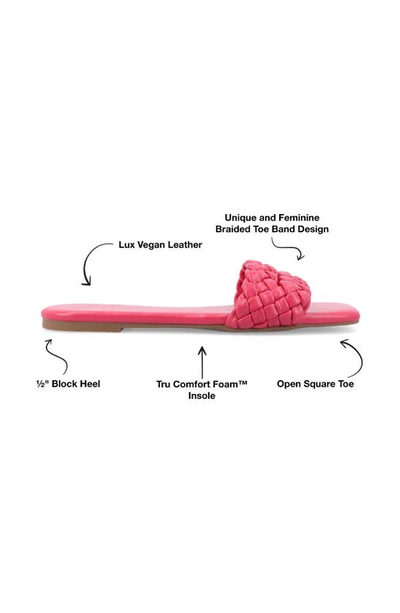 Journee Collection Women's Sawyerr Wide Width Braided Square Toe Sandals In Pink