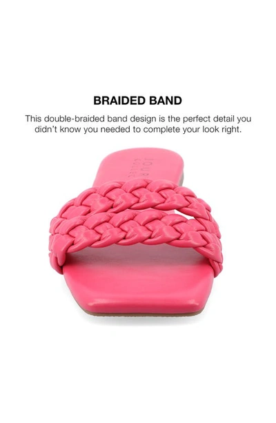 Journee Collection Women's Sawyerr Wide Width Braided Square Toe Sandals In Pink