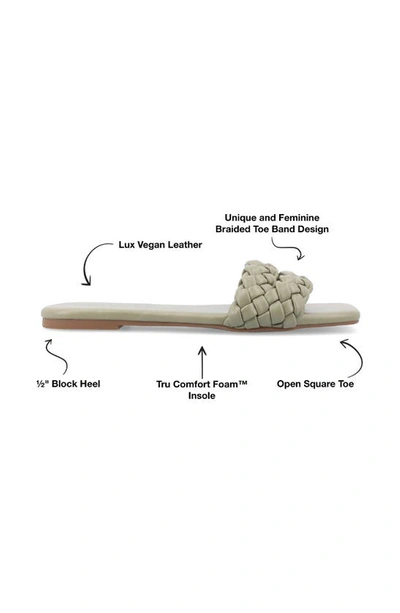 Journee Collection Women's Sawyerr Wide Width Braided Square Toe Sandals In Sage