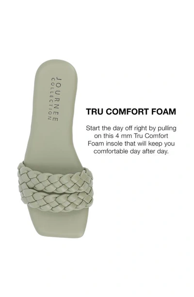 Journee Collection Women's Sawyerr Wide Width Braided Square Toe Sandals In Sage