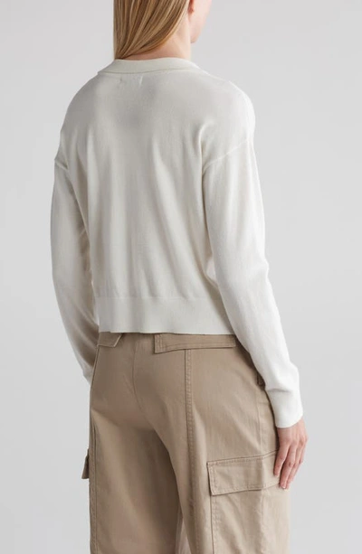 Shop Calvin Klein Jeans Est.1978 Collared Polo Sweater In Porcelain