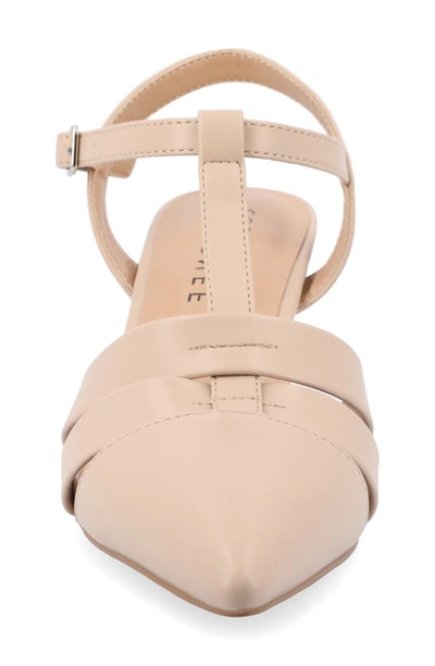 Journee Collection Women's Jazlynn Wide Width T Strap Kitten Heel Dress Pumps In Taupe
