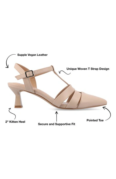 Journee Collection Women's Jazlynn Wide Width T Strap Kitten Heel Dress Pumps In Taupe