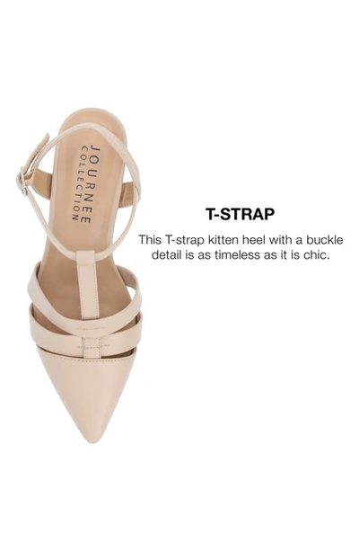Journee Collection Women's Jazlynn Wide Width T Strap Kitten Heel Dress Pumps In Taupe