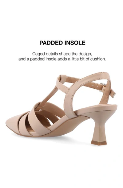 Journee Collection Women's Jazlynn Wide Width T Strap Kitten Heel Dress Pumps In Taupe