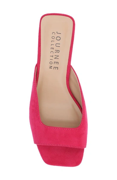 Journee Collection Womens Medium And Wide Width Larna Slip On Kitten Heel Open Toe Pumps In Fuchsia