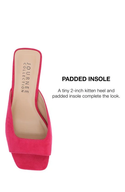 Journee Collection Womens Medium And Wide Width Larna Slip On Kitten Heel Open Toe Pumps In Fuchsia