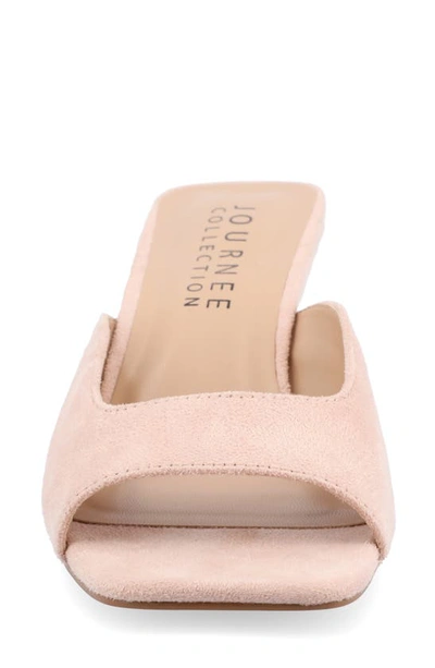 Journee Collection Womens Medium And Wide Width Larna Slip On Kitten Heel Open Toe Pumps In Pink
