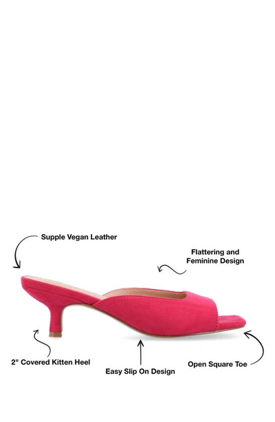 Journee Collection Womens Medium And Wide Width Larna Slip On Kitten Heel Open Toe Pumps In Fuchsia
