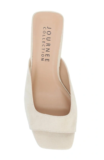 Journee Collection Womens Medium And Wide Width Larna Slip On Kitten Heel Open Toe Pumps In Bone
