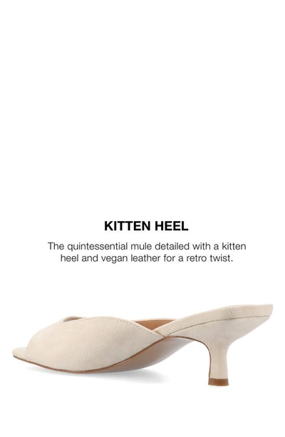 Journee Collection Womens Medium And Wide Width Larna Slip On Kitten Heel Open Toe Pumps In Bone