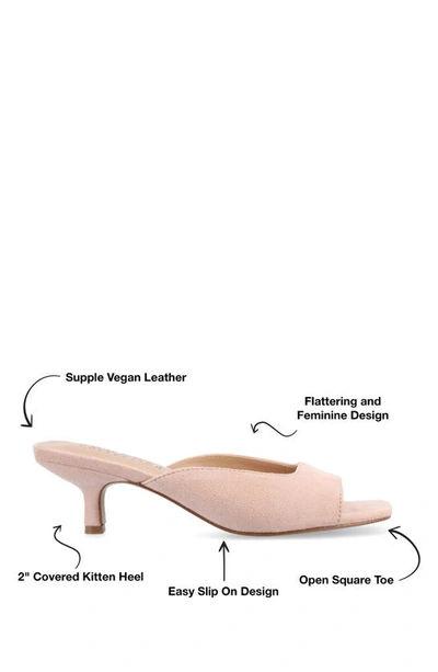 Journee Collection Womens Medium And Wide Width Larna Slip On Kitten Heel Open Toe Pumps In Pink