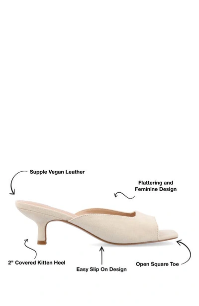 Journee Collection Womens Medium And Wide Width Larna Slip On Kitten Heel Open Toe Pumps In Bone