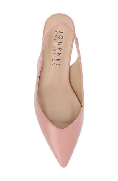 Shop Journee Collection Mikoa Snake Embossed Slingback Pump In Mauve