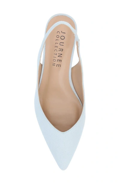 Journee Collection Women's Mikoa Wide Width Kitten Heel Sling Back Pointed Toe Pumps In Denim