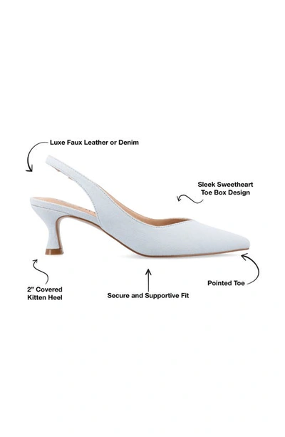 Journee Collection Women's Mikoa Wide Width Kitten Heel Sling Back Pointed Toe Pumps In Denim