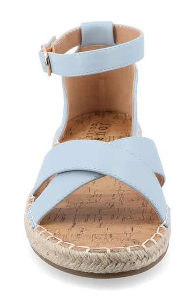 Shop Journee Collection Lyddia Ankle Strap Espadrille Sandal In Blue