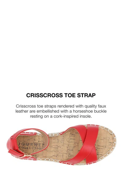 Shop Journee Collection Lyddia Ankle Strap Espadrille Sandal In Red