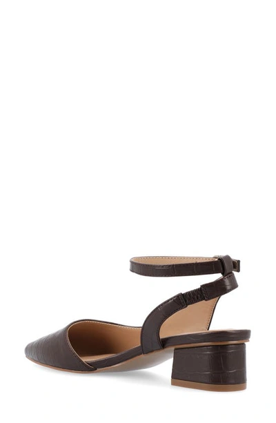 Journee Collection Women's Keefa Wide Width Ankle Strap Flats In Brown