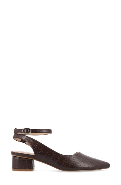 Journee Collection Women's Keefa Wide Width Ankle Strap Flats In Brown