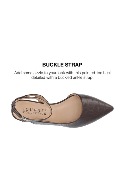 Journee Collection Women's Keefa Wide Width Ankle Strap Flats In Brown
