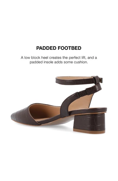 Journee Collection Women's Keefa Wide Width Ankle Strap Flats In Brown