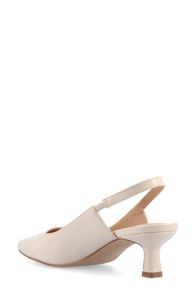 Journee Collection Paulina Slingback Pump In Patent/ Beige