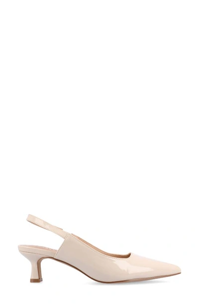 Journee Collection Paulina Slingback Pump In Patent/ Beige
