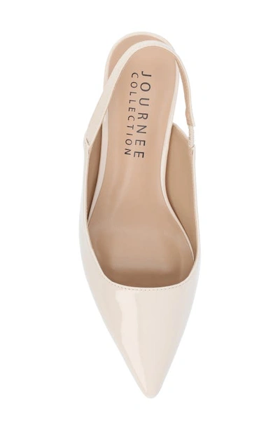 Journee Collection Paulina Slingback Pump In Patent/ Beige
