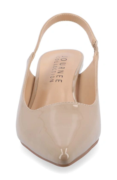 Journee Collection Paulina Slingback Pump In Patent/ Taupe