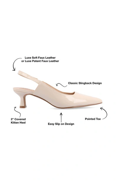 Journee Collection Paulina Slingback Pump In Patent/ Beige