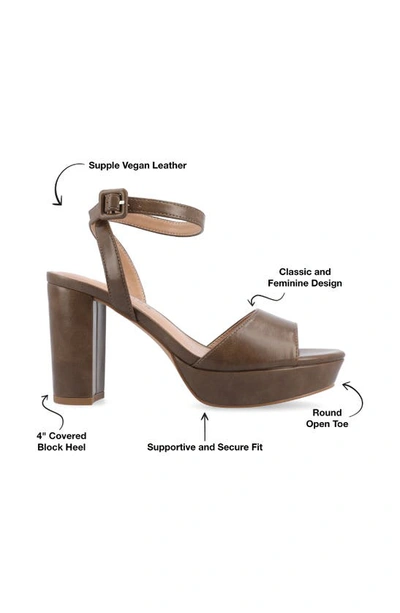 Journee Collection Women's Nairri Wide Width Platform Block Heel Dress Sandals In Brown