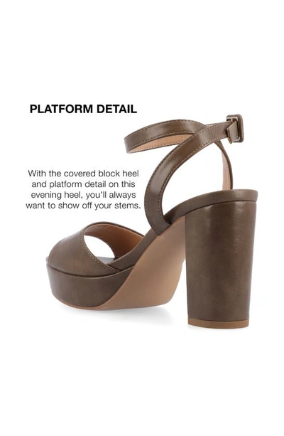 Journee Collection Women's Nairri Wide Width Platform Block Heel Dress Sandals In Brown