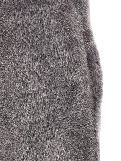 Philosophy Extra Long Faux Fur Vest Gilet Gray
